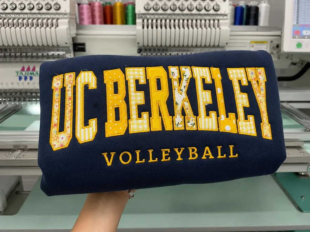 Custom Patchwork Embroidered College Appliqué Sweatshirt – Personalized Varsity Spirit Crewneck