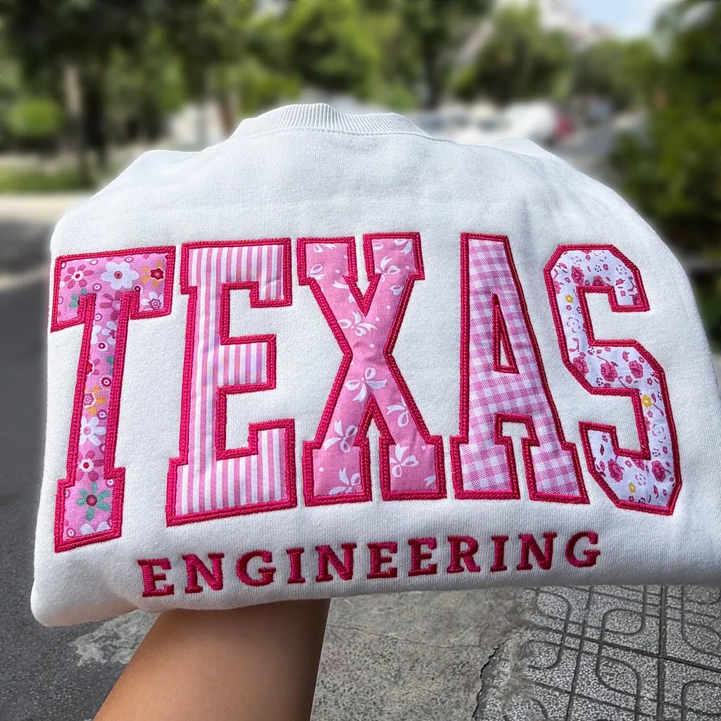 Custom Patchwork Embroidered College Appliqué Sweatshirt – Personalized Varsity Spirit Crewneck