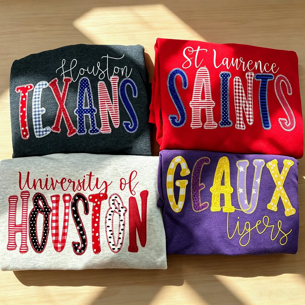 Custom Appliqué Embroidered School Spirit Mascot Team Sweatshirt – Personalized Varsity Game Day Apparel