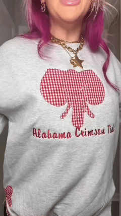 Game Day Ready-Custom Gingham Varsity Appliqué Sweatshirt for Sport Moms