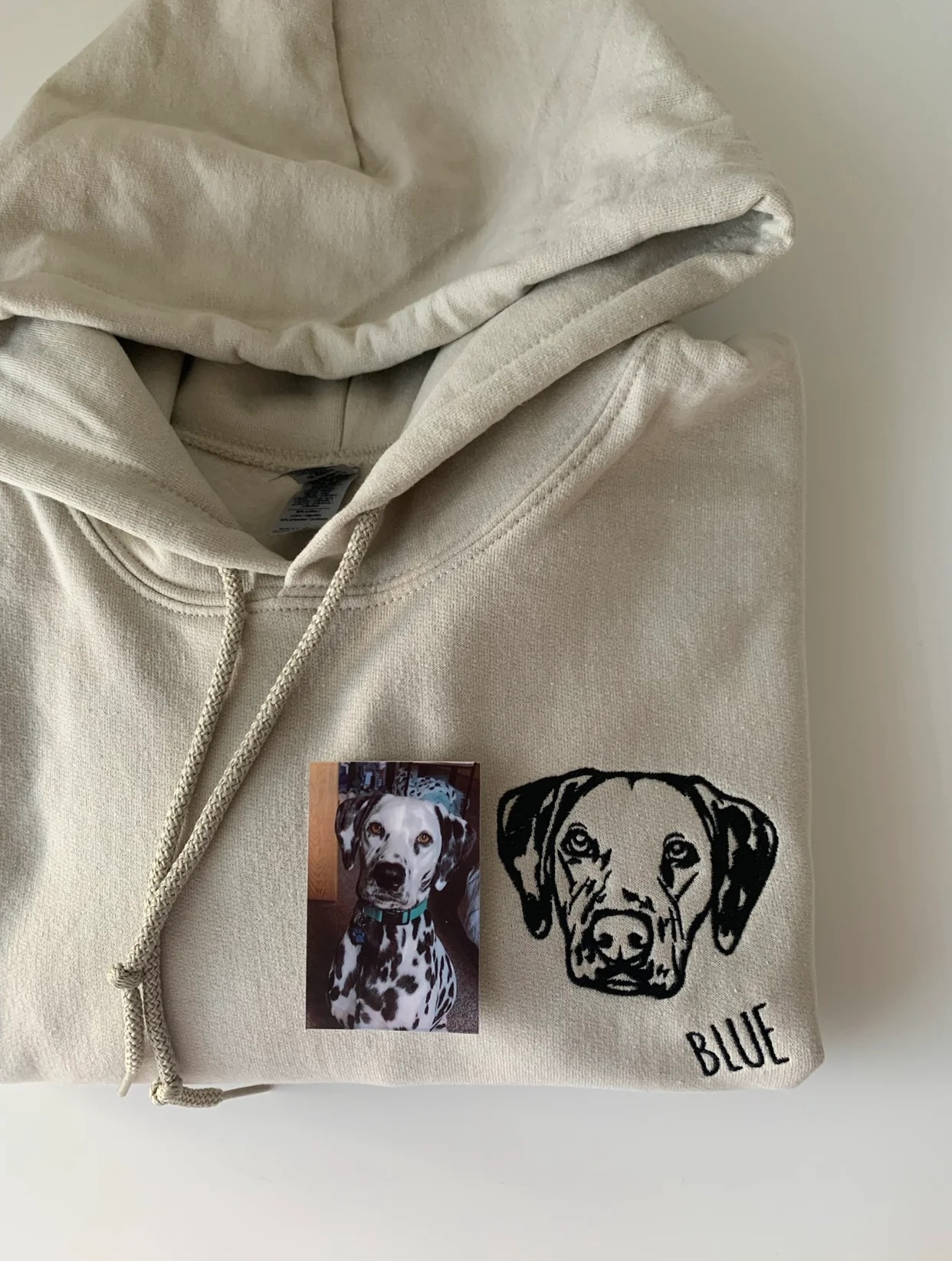 Custom Pet Bold Outline Portrait Embroidered Sweatshirt / Hoodie – Personalized Dog & Cat Lover Gift