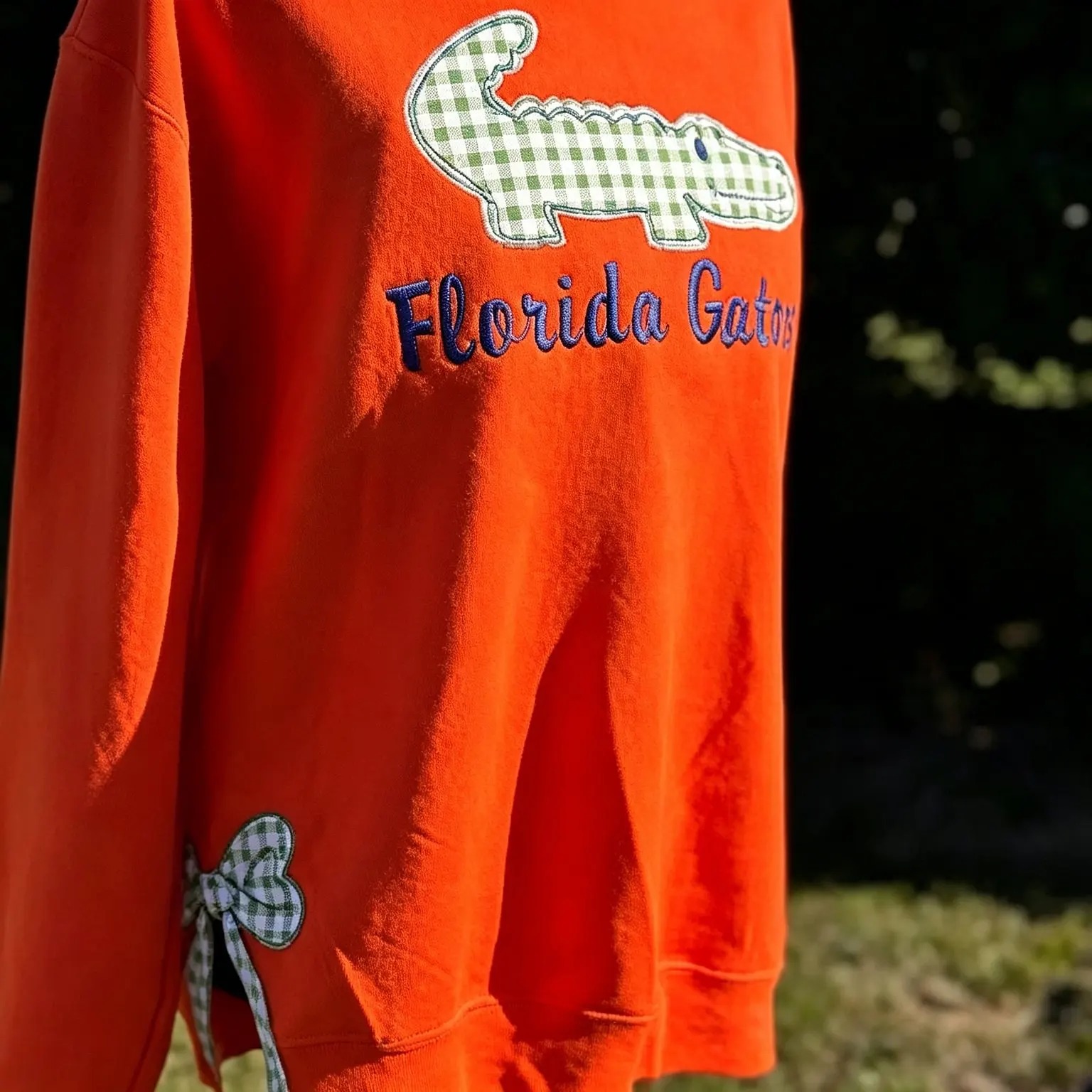 Game Day Ready-Custom Gingham Varsity Appliqué Sweatshirt for Sport Moms