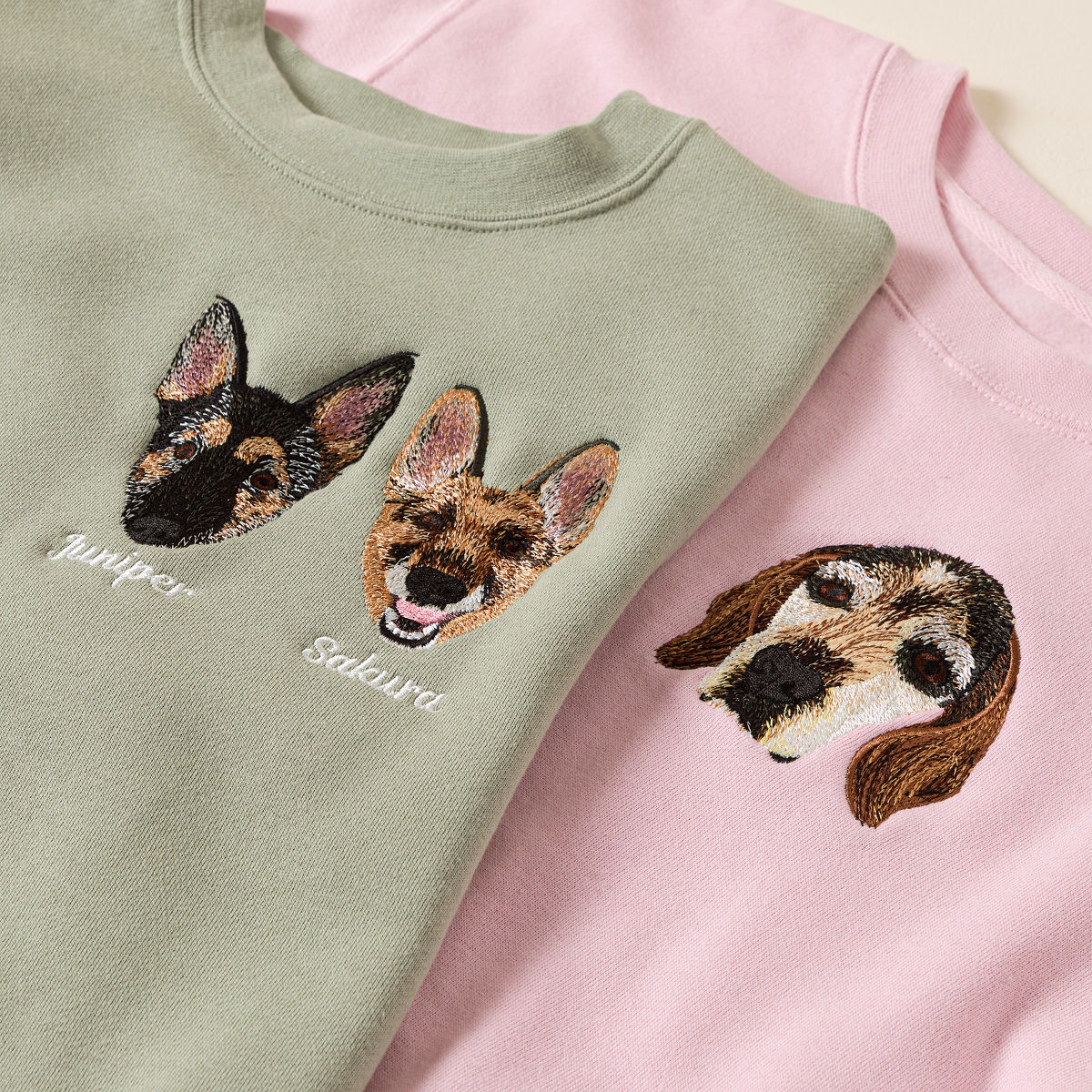 Custom Pet Portrait Embroidered Sweatshirt / Hoodie – Personalized Any Pet Photo Gift