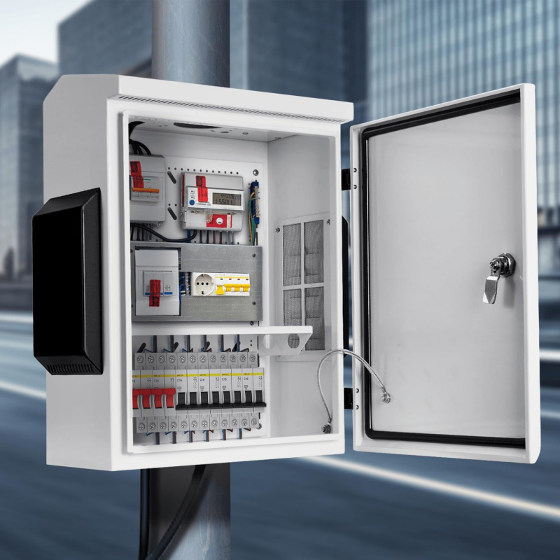 Outdoor Electrical Box with Thermostat and Fan, Cold-Rolled Steel Plate, Aluminum Alloy Back Beam,H3 Series