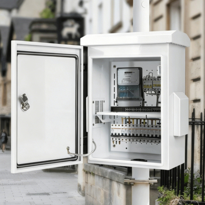 Outdoor Electrical Box with Thermostat and Fan, Cold-Rolled Steel Plate, Aluminum Alloy Back Beam, WD Series