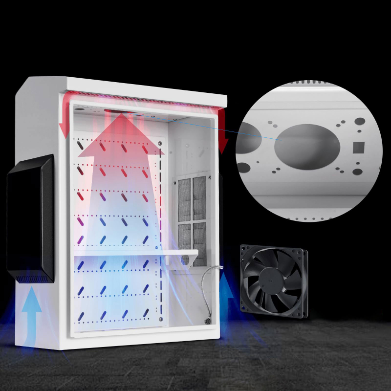 Outdoor Electrical Box with Thermostat and Fan, Cold-Rolled Steel Plate, Aluminum Alloy Back Beam,H3 Series