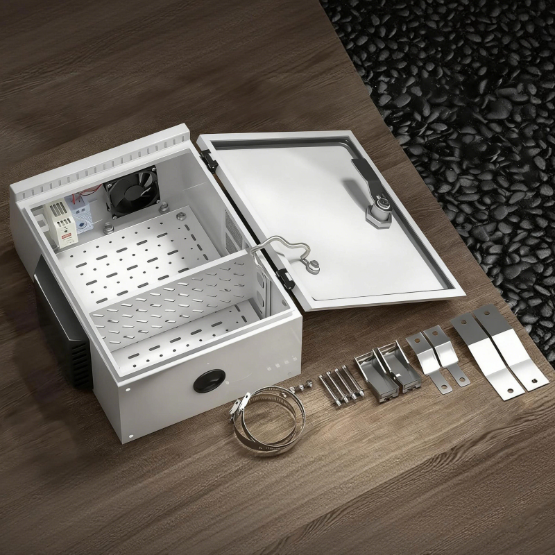 Outdoor Electrical Box with Thermostat and Fan, Cold-Rolled Steel Plate, Aluminum Alloy Back Beam,H3 Series