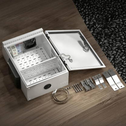 Outdoor Electrical Box with Thermostat and Fan, Cold-Rolled Steel Plate, Aluminum Alloy Back Beam,H3 Series