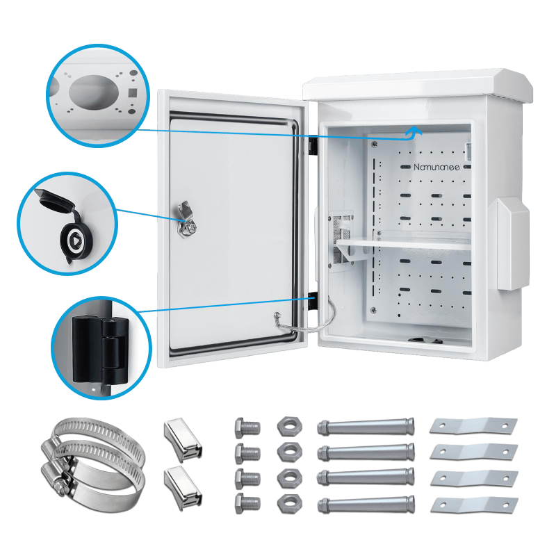 Outdoor Electrical Box with Thermostat and Fan, Cold-Rolled Steel Plate, Aluminum Alloy Back Beam, WD Series