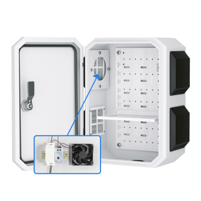 Outdoor Electrical Box with Thermostat and Fan, Cold-Rolled Steel Plate, Aluminum Alloy Back Beam, CG Series