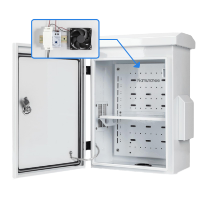 Outdoor Electrical Box with Thermostat and Fan, Cold-Rolled Steel Plate, Aluminum Alloy Back Beam, WD Series