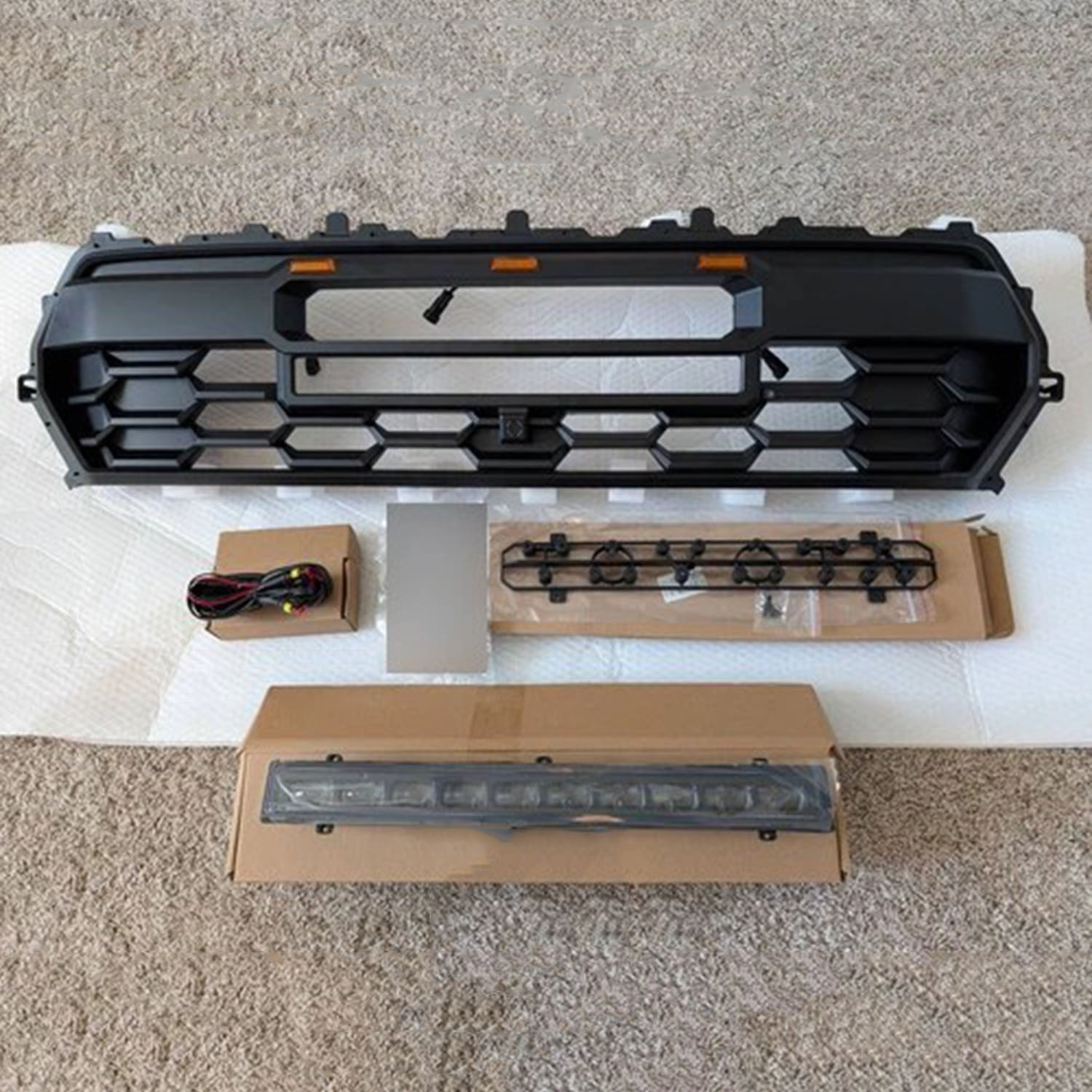 Covelta Black Front Grille with LED Light Bar for 2024 Toyota Tacoma