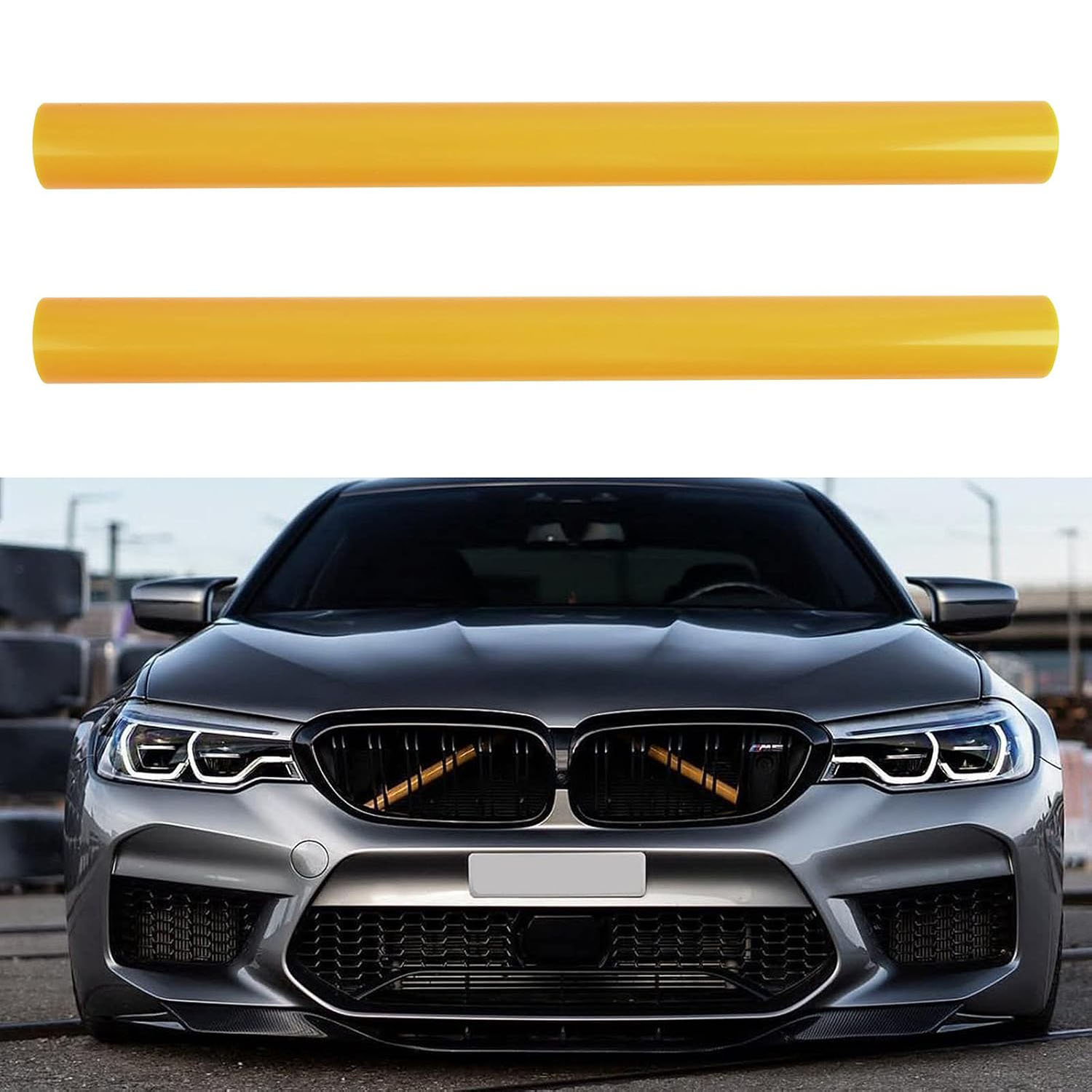 Covelta Grille Insert Stripes Replace for 2012-2019 BMW 1 series, 2 series, 3 series, 4 series and Z4(Yellow)