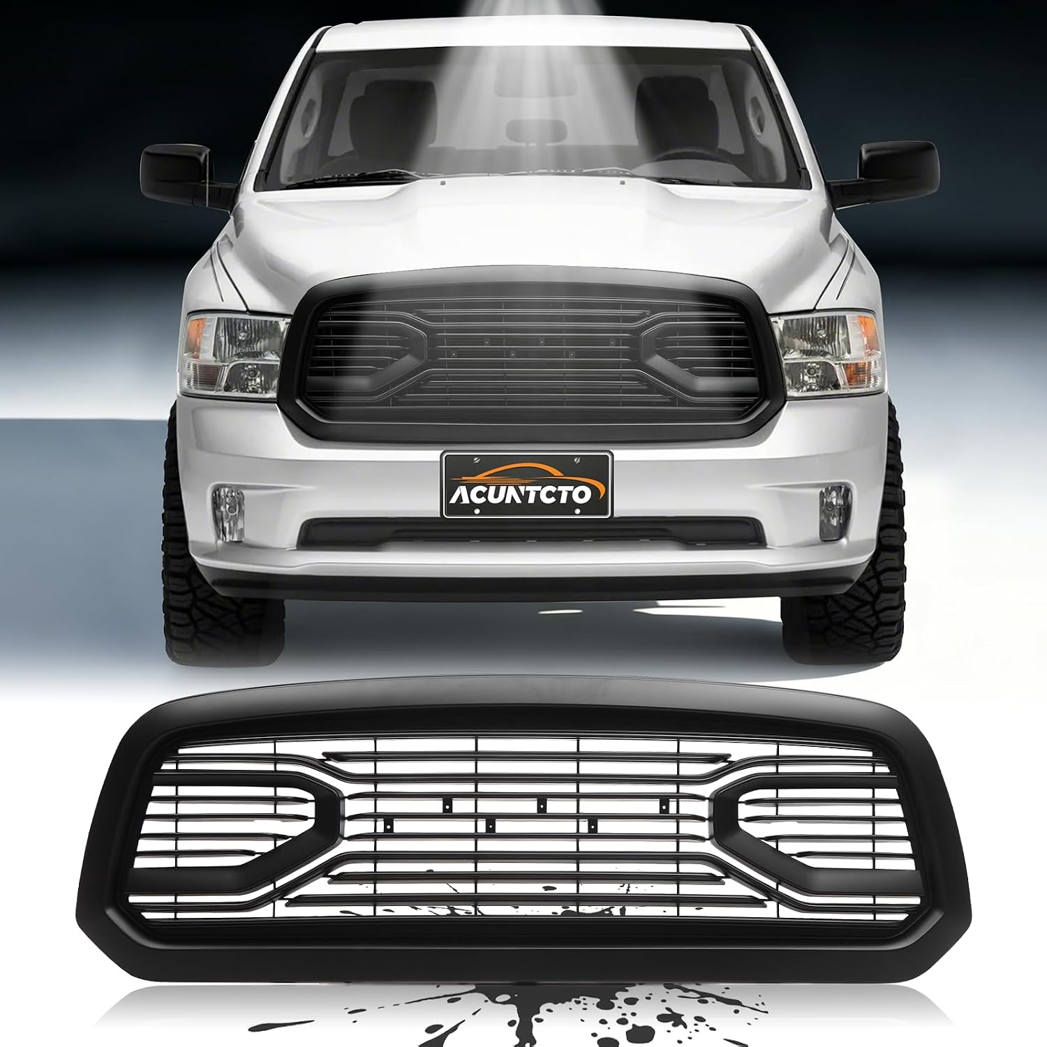 Covelta Matte Black Big Horn Style Front Grille for 2013–2018 Ram 1500 & 2019–2023 Ram 1500 Classic
