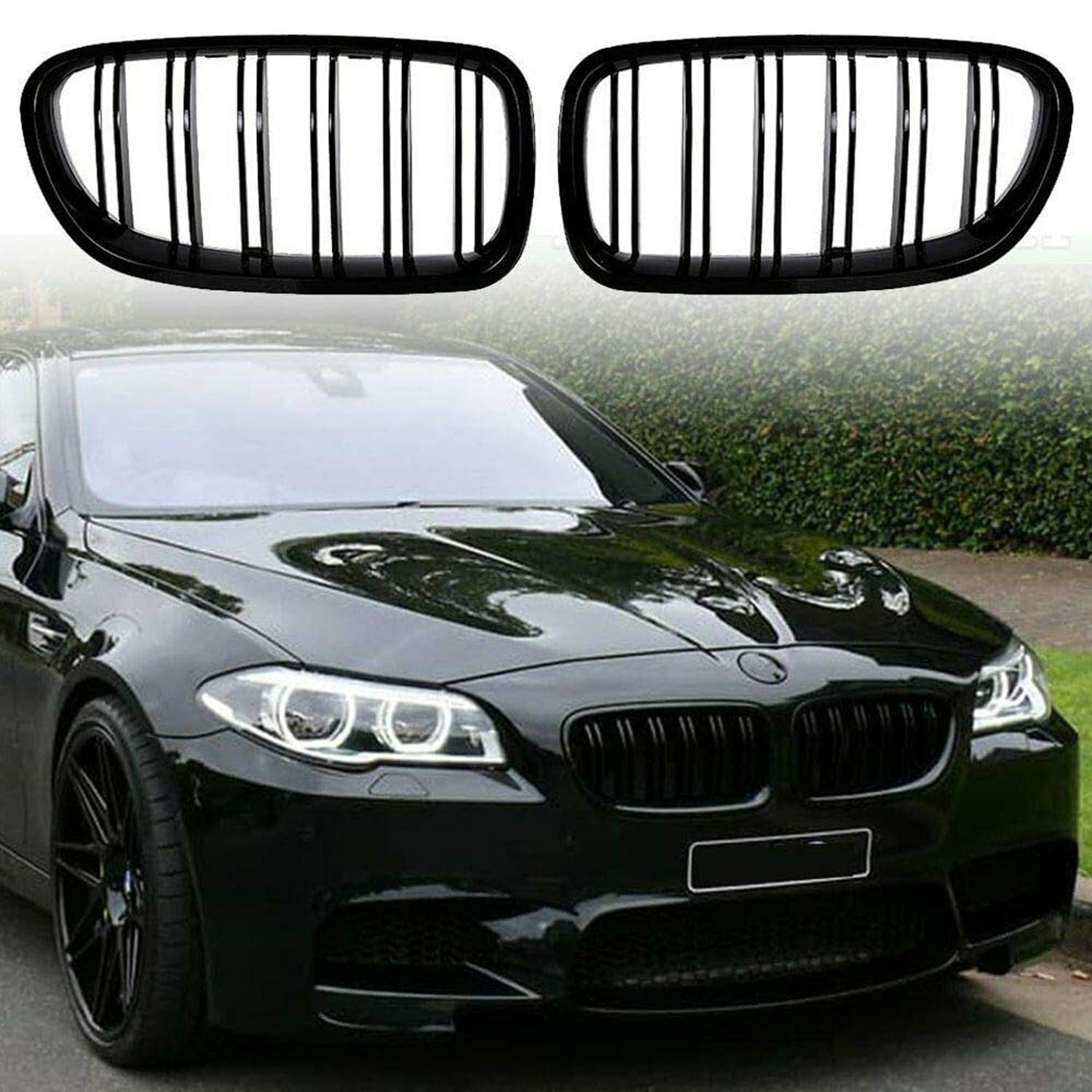 Covelta Front Replacement Kidney Grille Compatible with 2010-2016 BMW 5 Series M5 520i 523i 525i 528i 530i 535i 550i