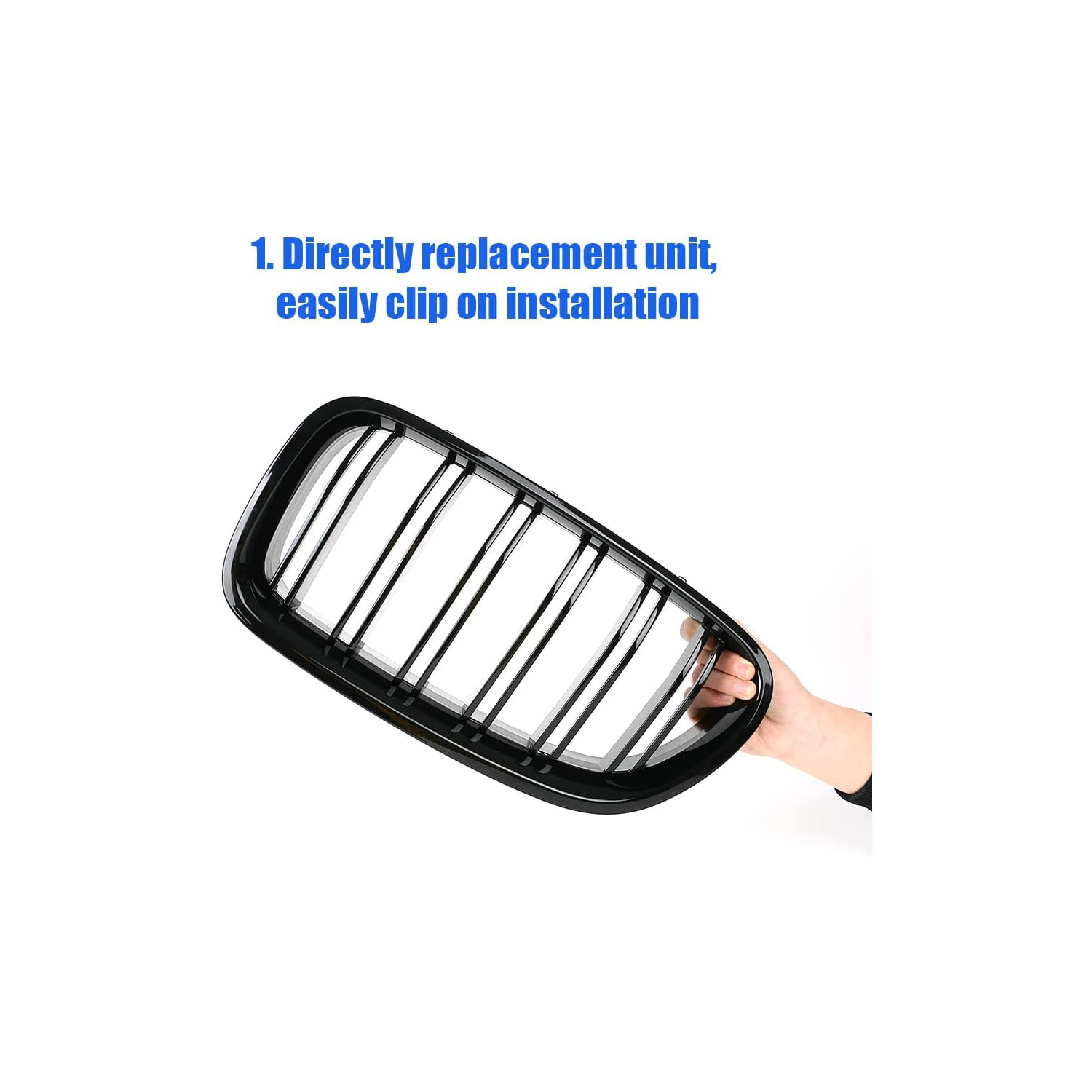 Covelta Front Replacement Kidney Grille Compatible with 2010-2016 BMW 5 Series M5 520i 523i 525i 528i 530i 535i 550i