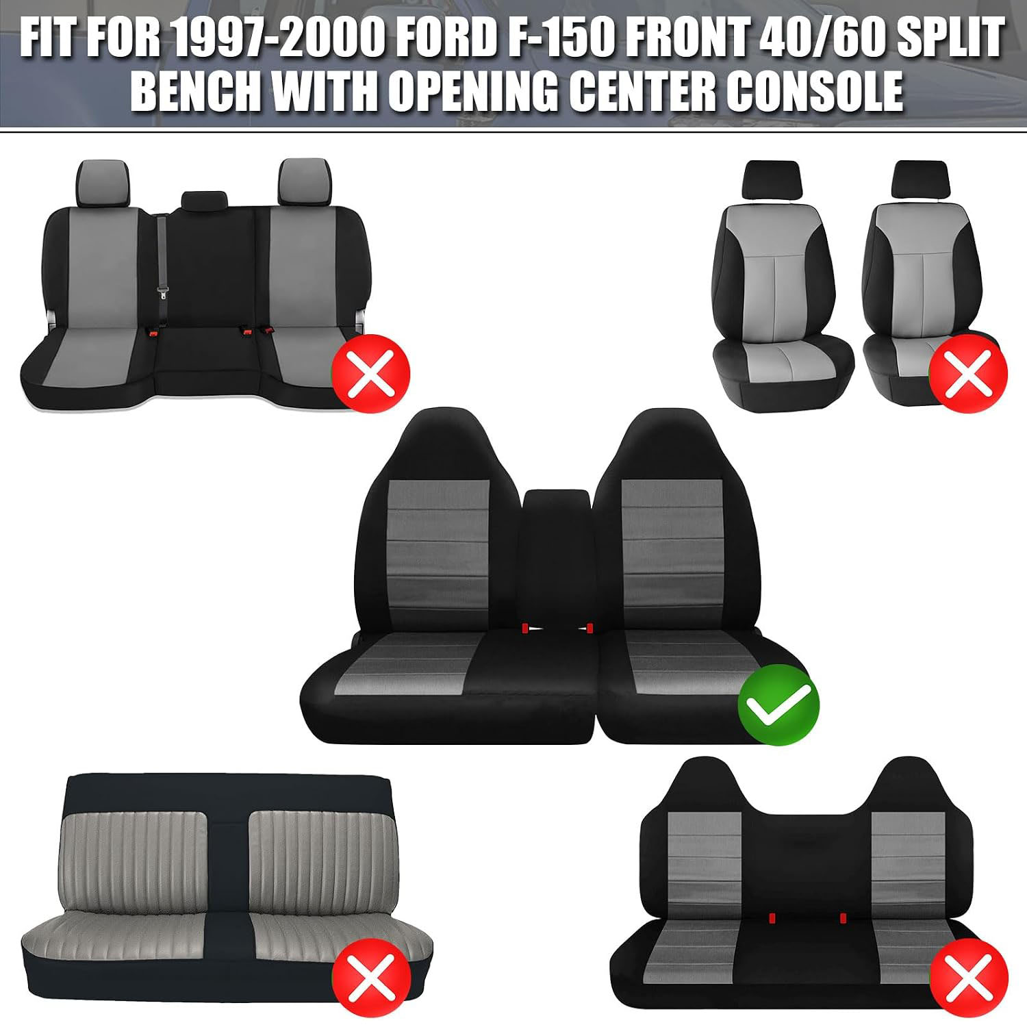 Front Seat Cover Replacement for 1997–2000 Ford F-150