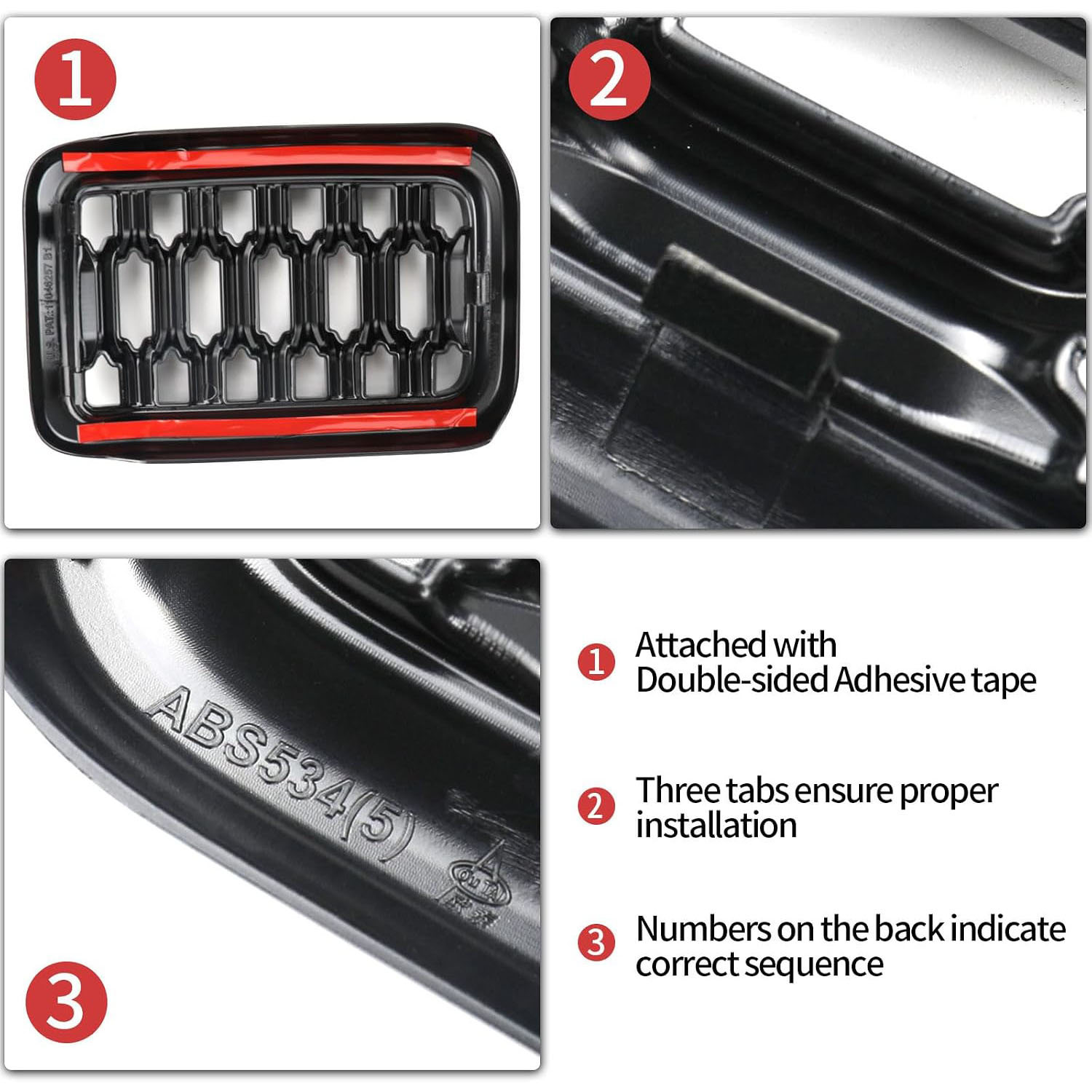 Covelta 8PCS Glossy Black Honeycomb Mesh Front Grill Inserts Replace for Jeep Grand Cherokee 2022-2025 WL and 2021-2025 L 