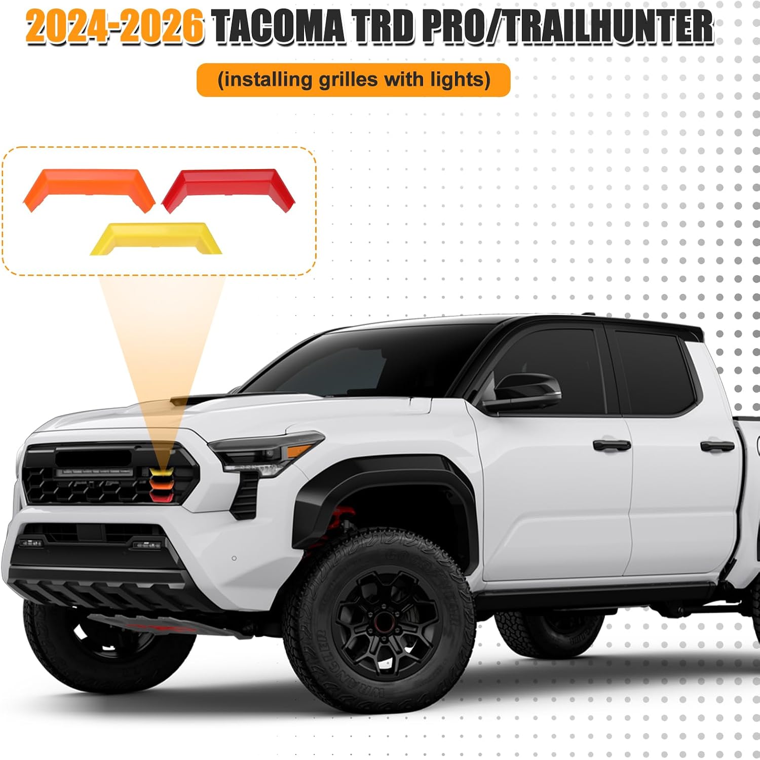 Covelta Tri-Color Front Grille Insert Trim for 2024–2026 Toyota Tacoma TRD Pro & Trailhunter