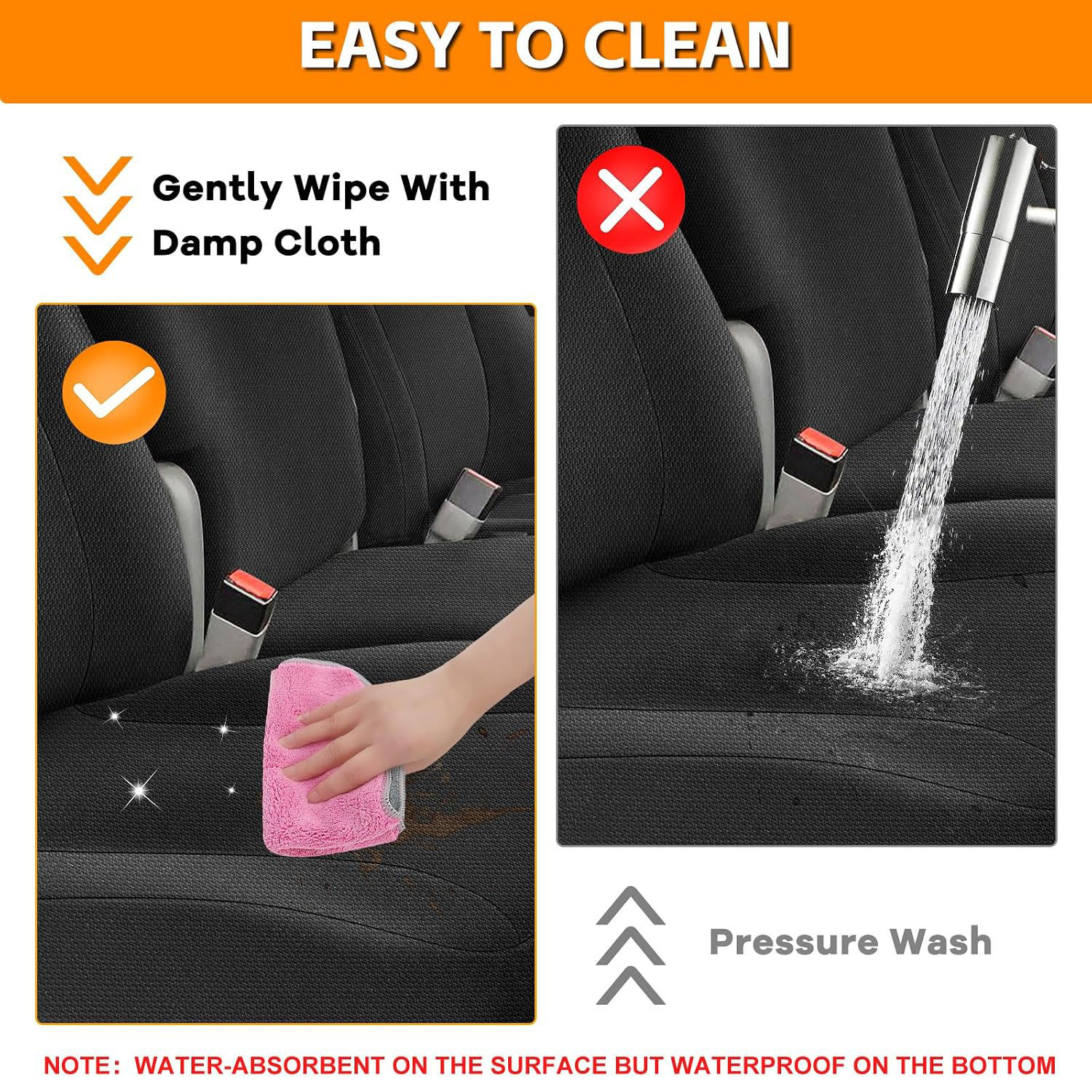 Front Seat Cover Replacement for 2002–2010 Ford F250–F550 Super Duty | 40/20/40 Split Bench Seat with Molded Headrests