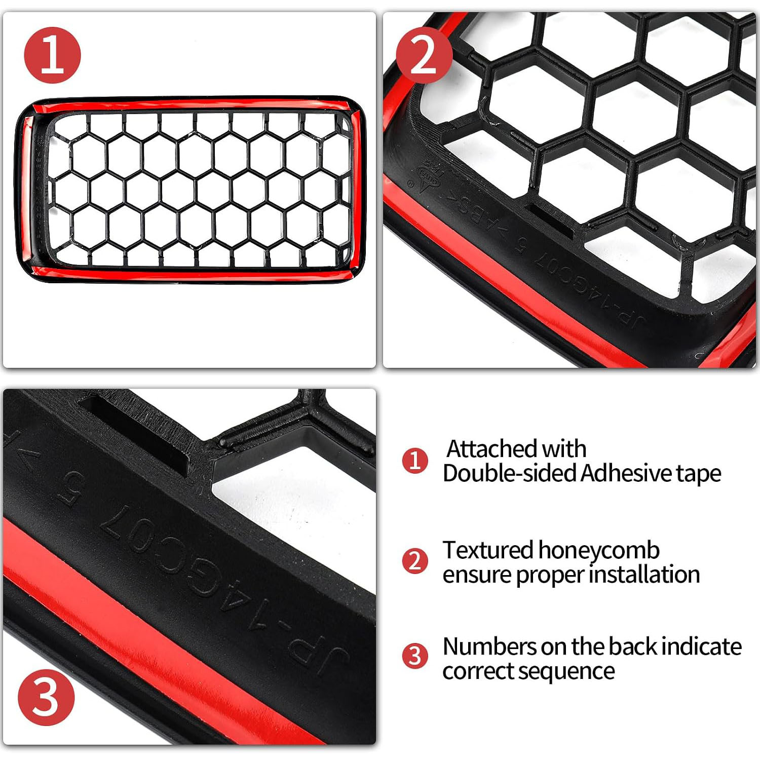 Covelta 7PCS Glossy Black Honeycomb Mesh Front Grill Inserts kits Replace for 2014-2016 Jeep Grand Cherokee WK 