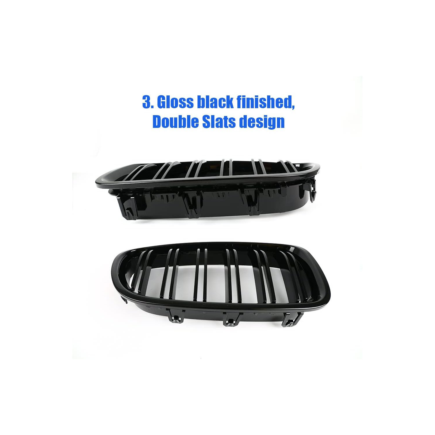 Covelta Front Replacement Kidney Grille Compatible with 2010-2016 BMW 5 Series M5 520i 523i 525i 528i 530i 535i 550i