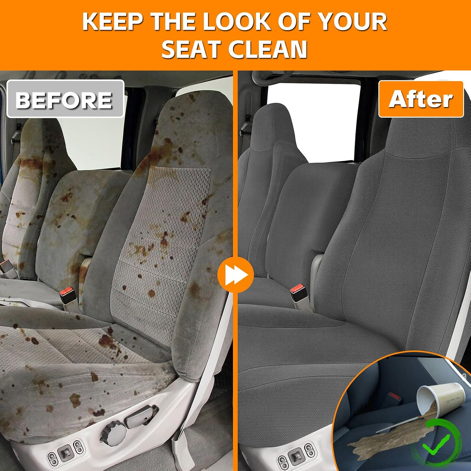 Front Seat Cover Replacement for 2002–2010 Ford F250–F550 Super Duty（Gray）