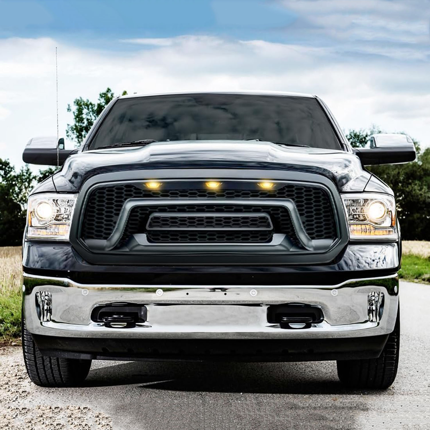 Front Grille with LED Lights for 2013–2018 Dodge Ram 1500
