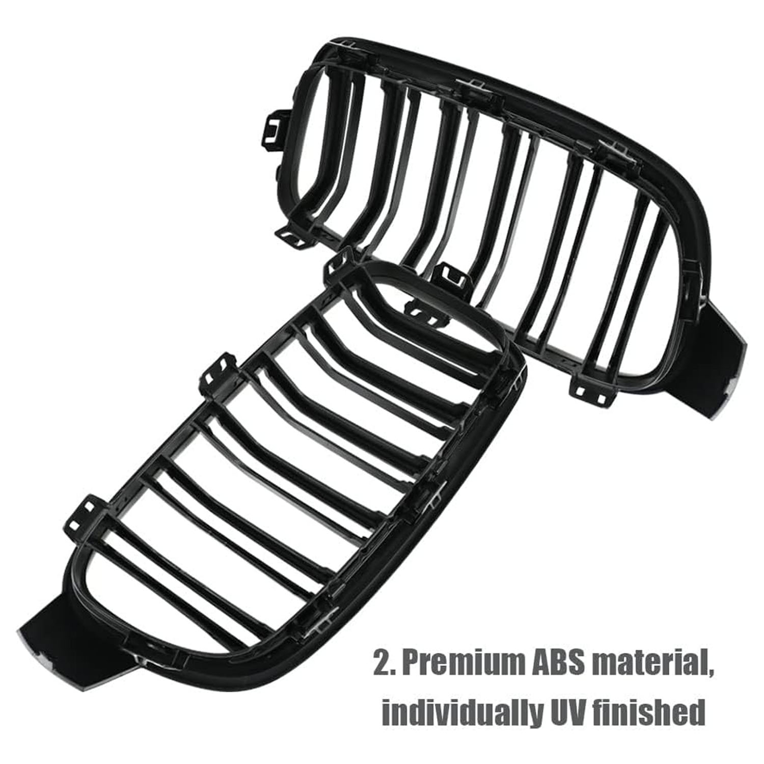 Covelta Front Kidney Grille Replacement for 2013–2018 BMW 3 Series F30 F31 F35, Gloss Black ABS, 2-Piece Set