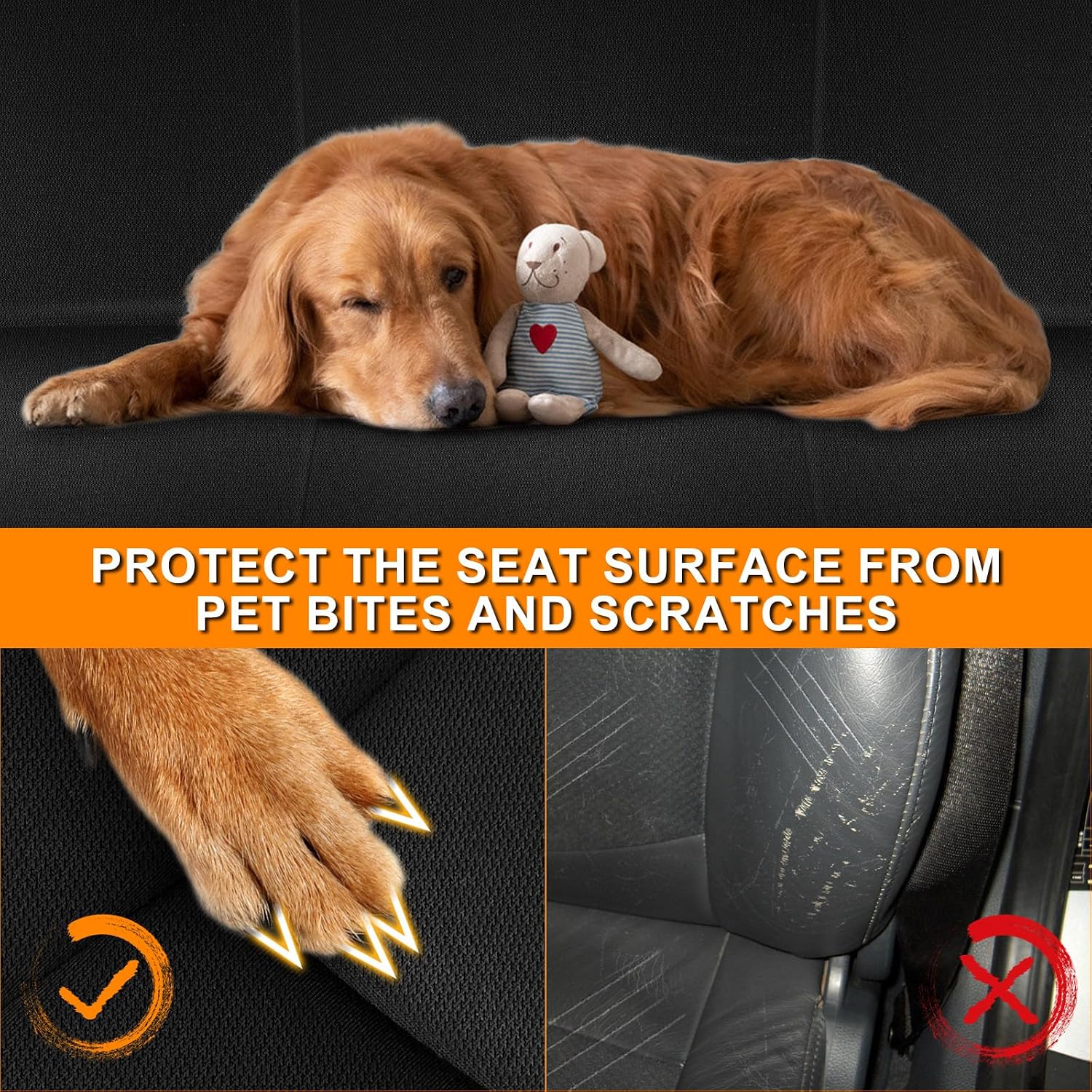 Front Seat Cover Replacement for 2002–2010 Ford F250–F550 Super Duty | 40/20/40 Split Bench Seat with Molded Headrests