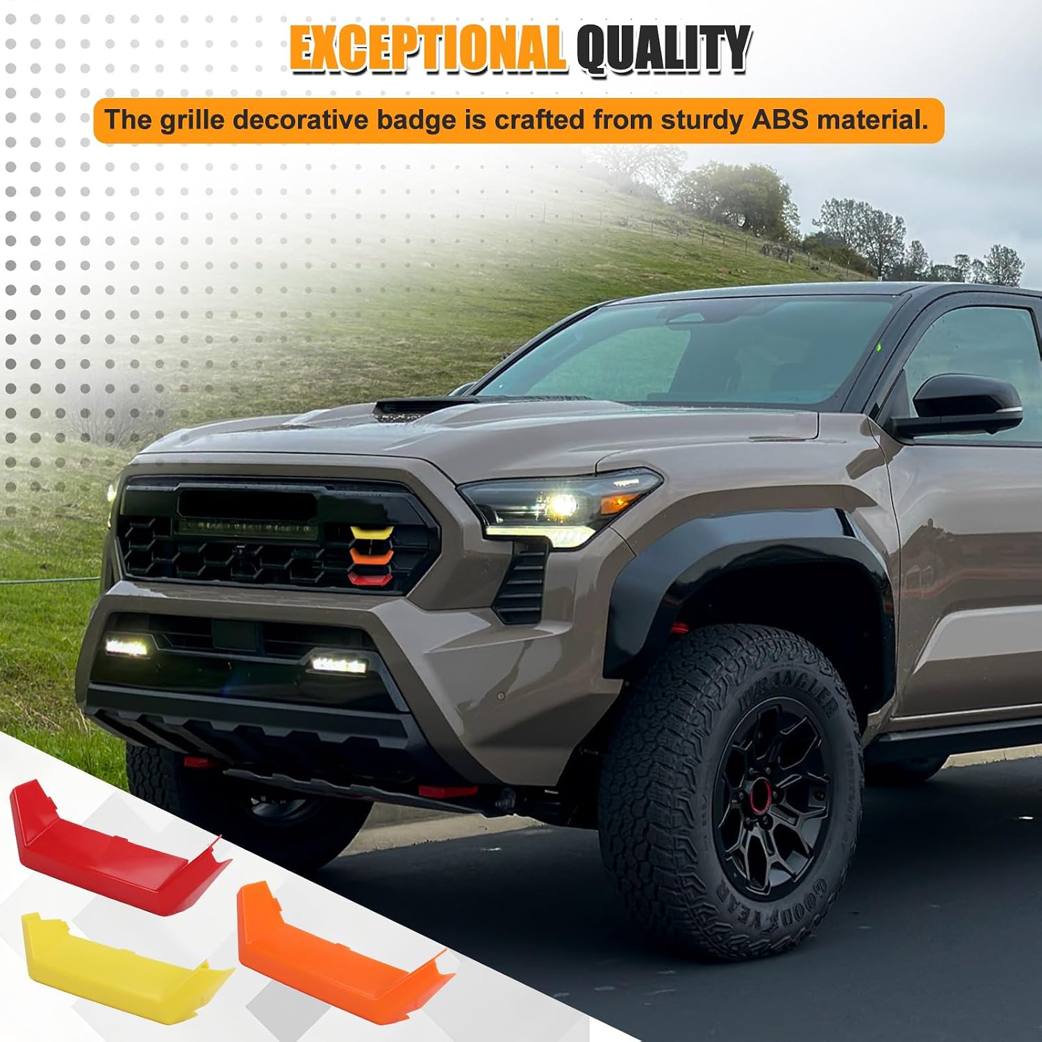 Covelta Tri-Color Front Grille Insert Trim for 2024–2026 Toyota Tacoma TRD Pro & Trailhunter