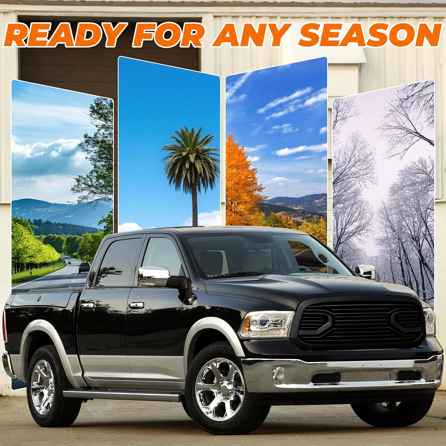 Covelta Matte Black Big Horn Style Front Grille for 2013–2018 Ram 1500 & 2019–2023 Ram 1500 Classic
