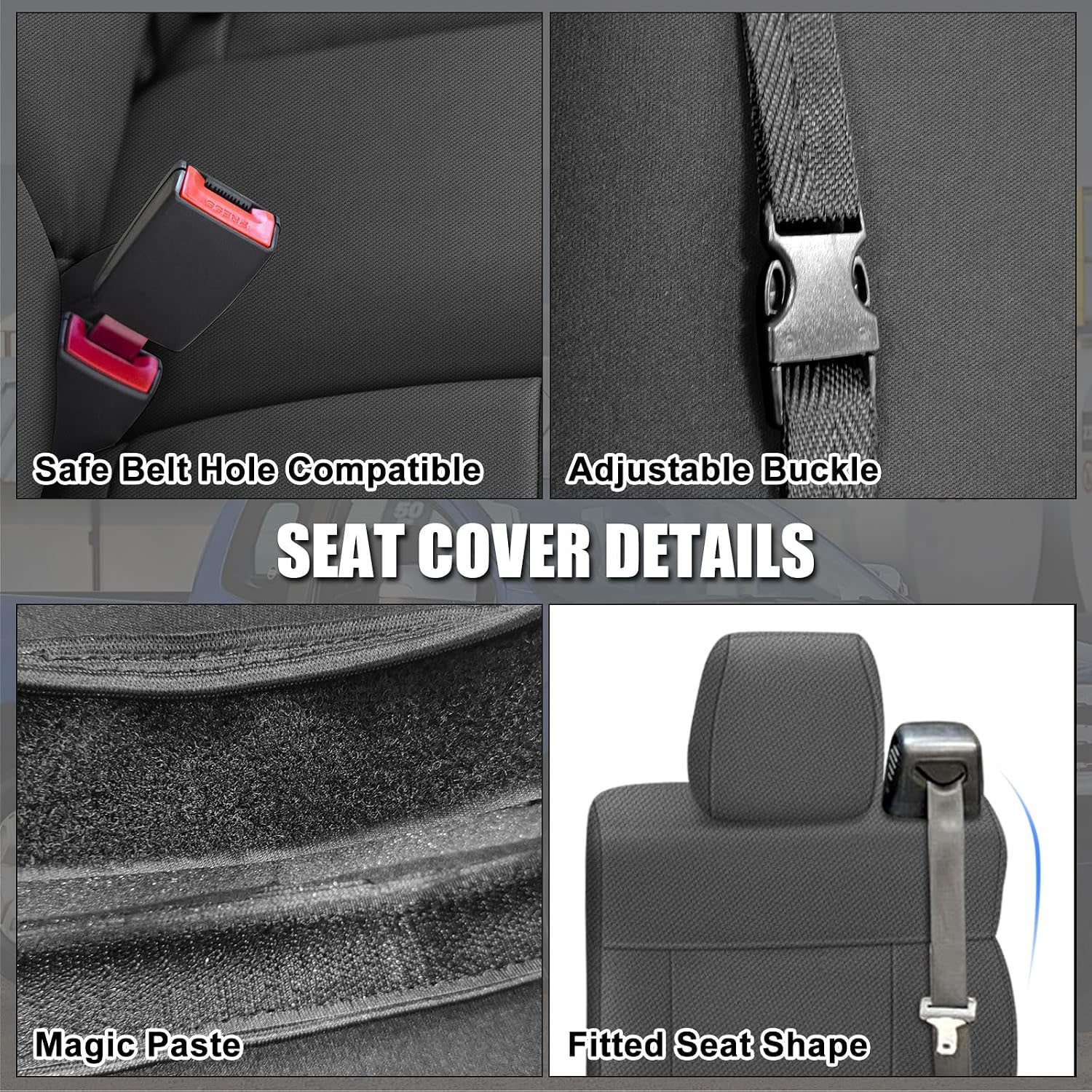Full Set Seat Cover Replacement for 2004–2008 Ford F-150 XLT Super Cab(Gray)
