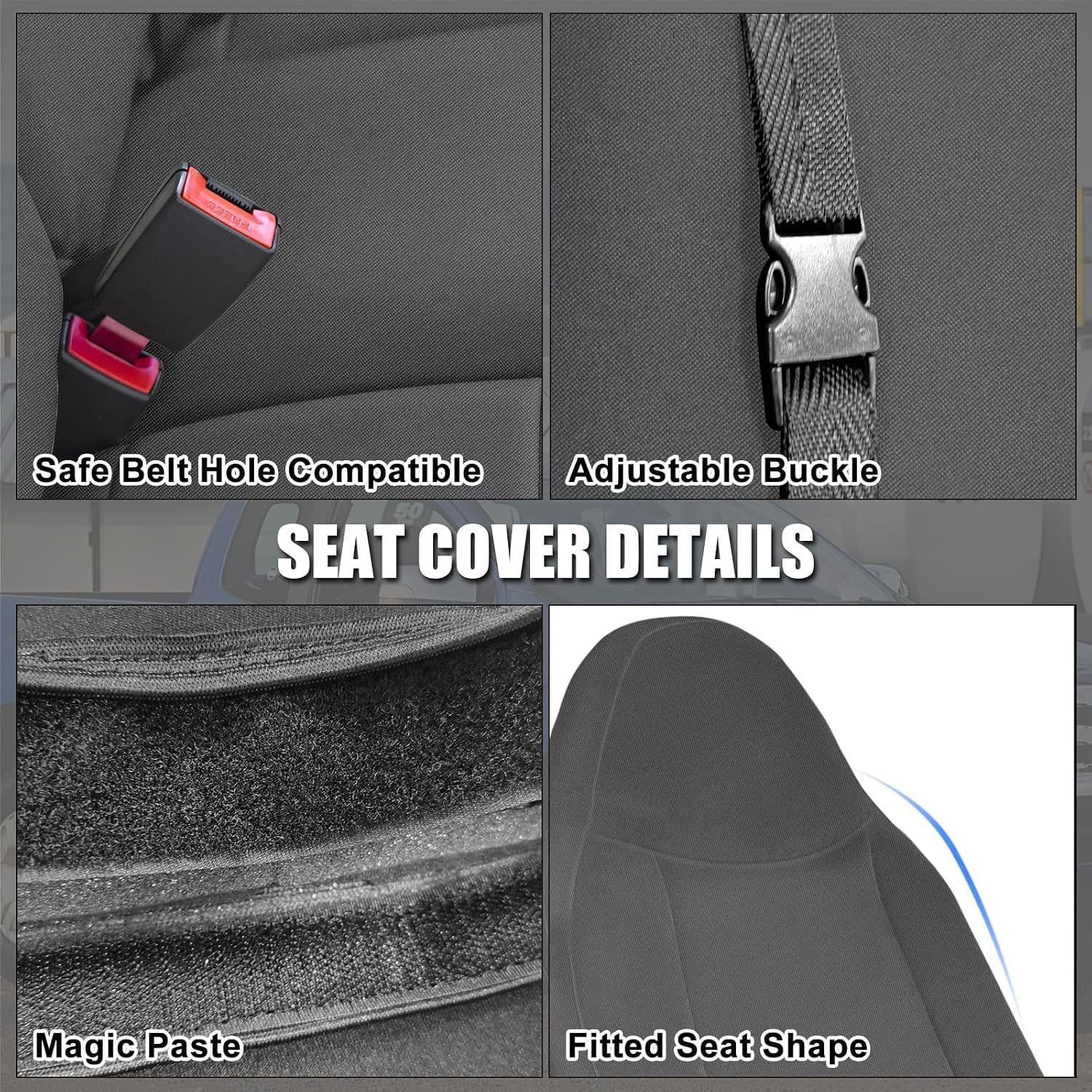 Front Seat Cover for 2011–2014 Ford F-150 F-250 F-350 F-450 F-550(Gray)