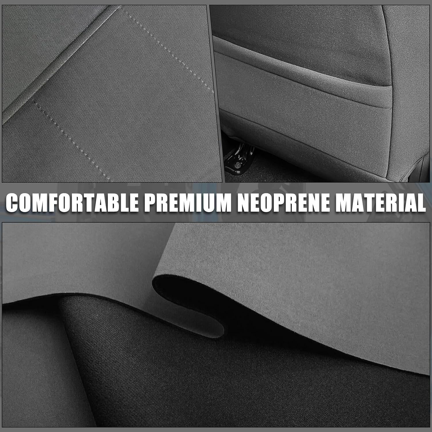 Front Seat Cover for 2011–2014 Ford F-150 F-250 F-350 F-450 F-550(Gray)