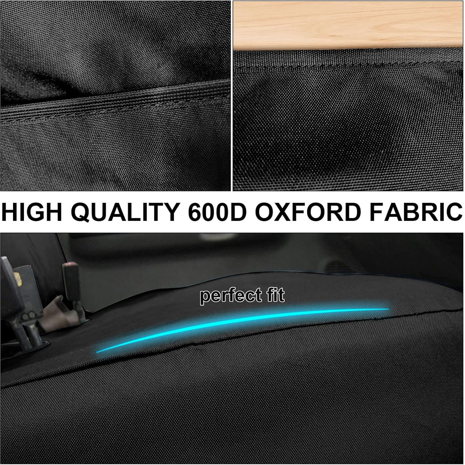 Front Bench Seat Cover for 1999–2007 Ford F-250 F-350 F-450 F-550（Black）