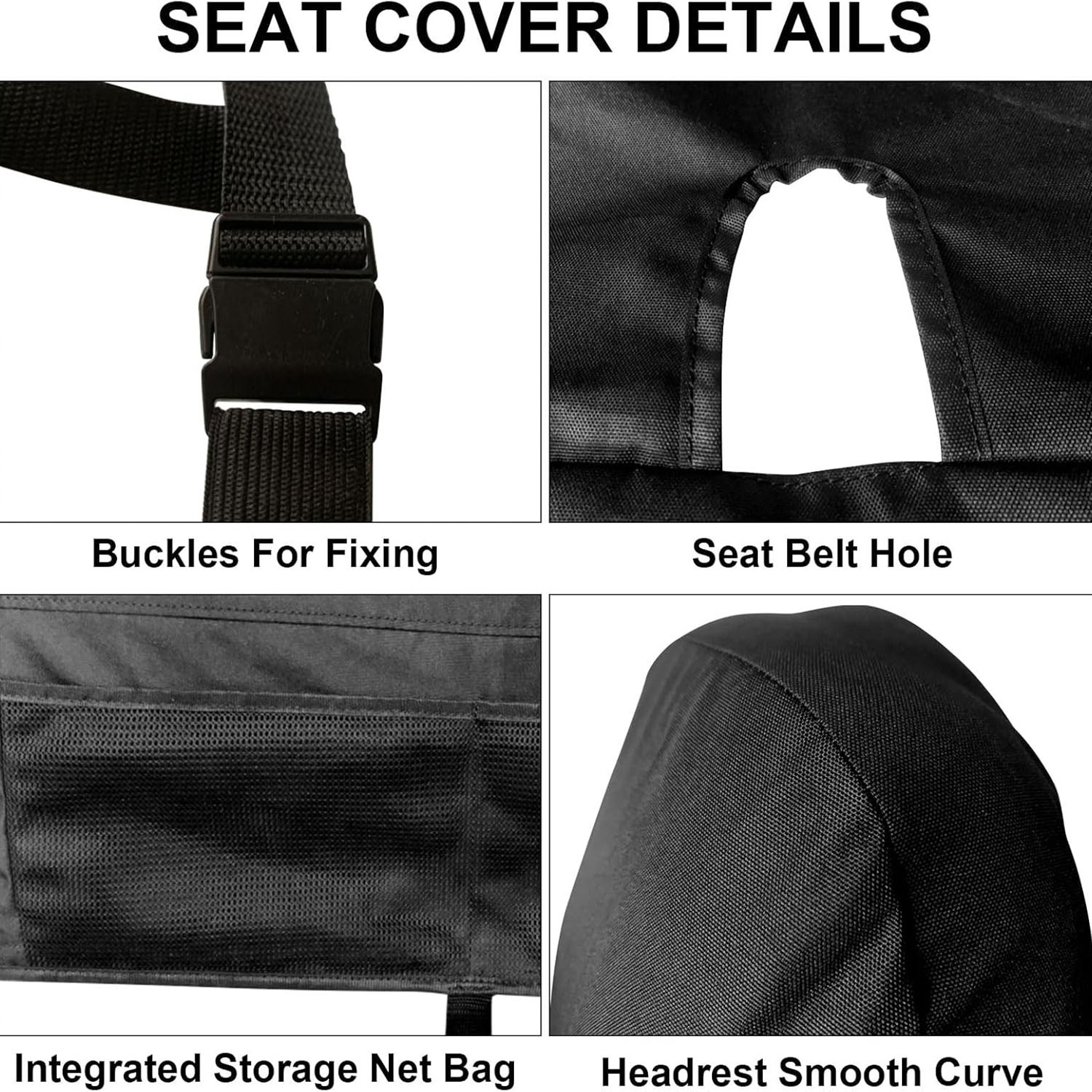 Front Bench Seat Cover for 1999–2007 Ford F-250 F-350 F-450 F-550（Black）