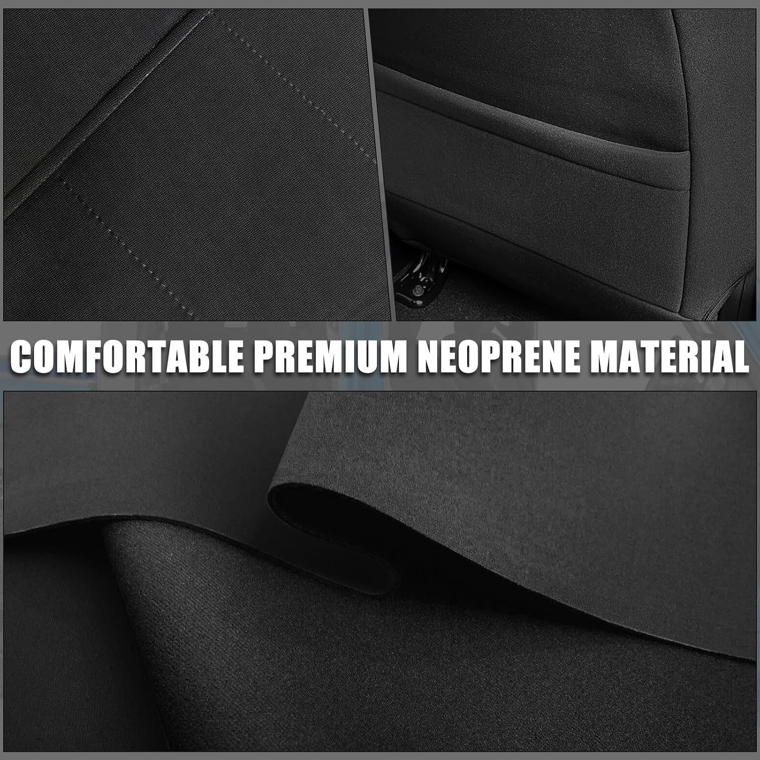 Front Seat Cover for 1999–2007 Ford F-250 F-350 F-450 F-550(Black)