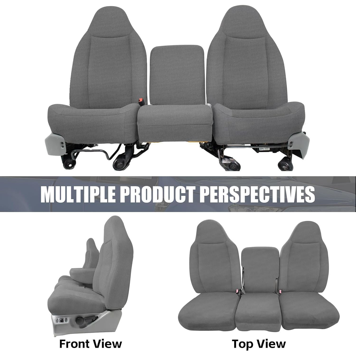 Front Seat Cover for 1999–2007 Ford F-250 F-350 F-450 F-550(Gray)