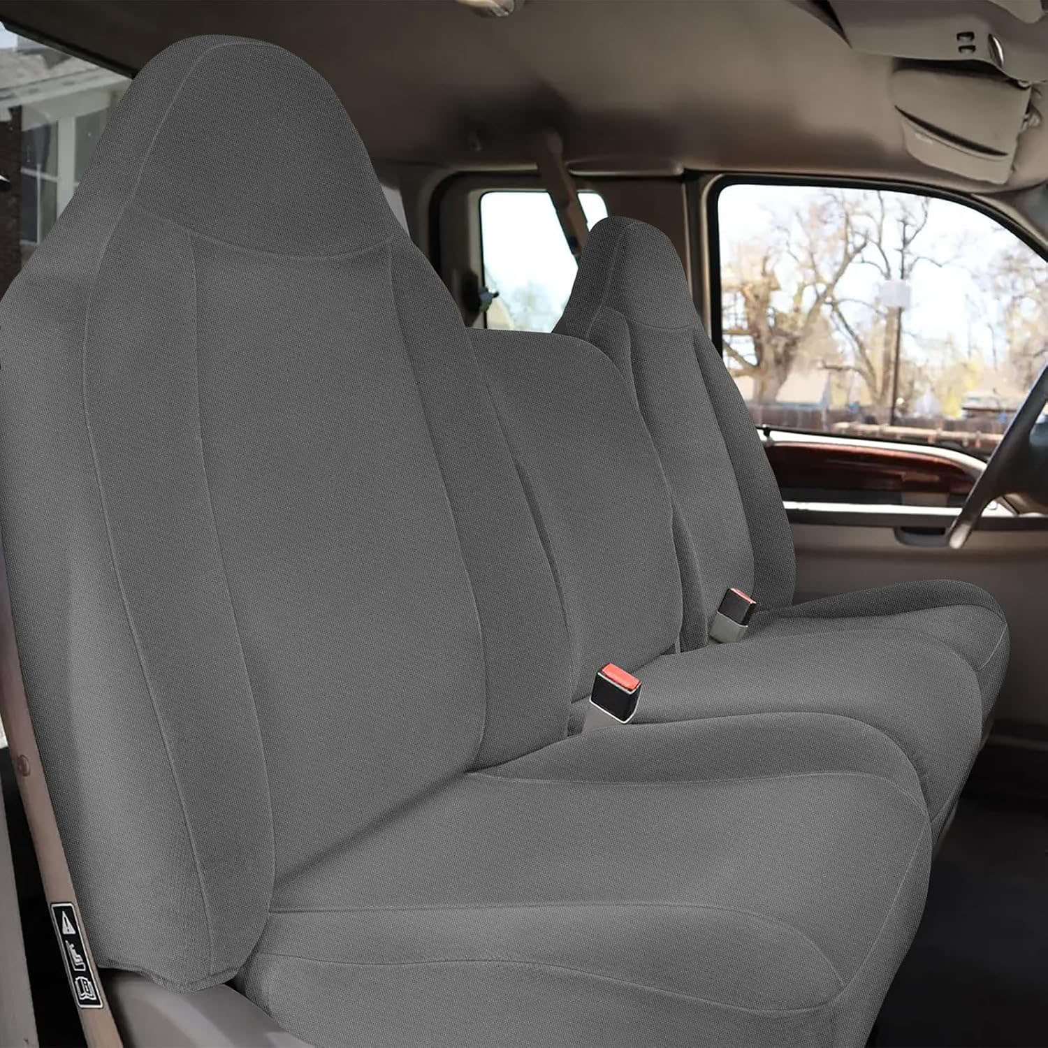 Front Seat Cover for 1999–2007 Ford F-250 F-350 F-450 F-550(Gray)