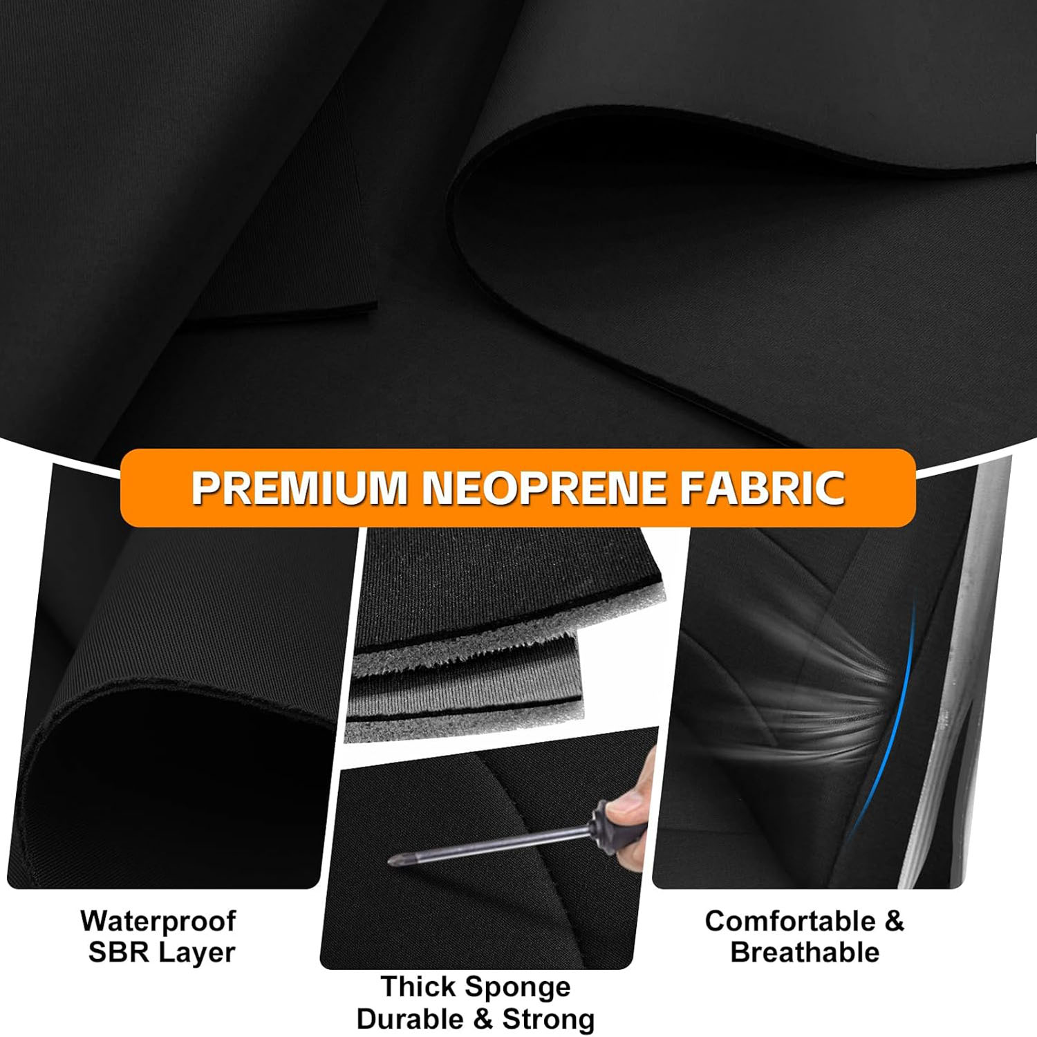 Front Seat Cover for 1999–2007 Ford F-250 F-350 F-450 F-550(	Black and Charcoal)