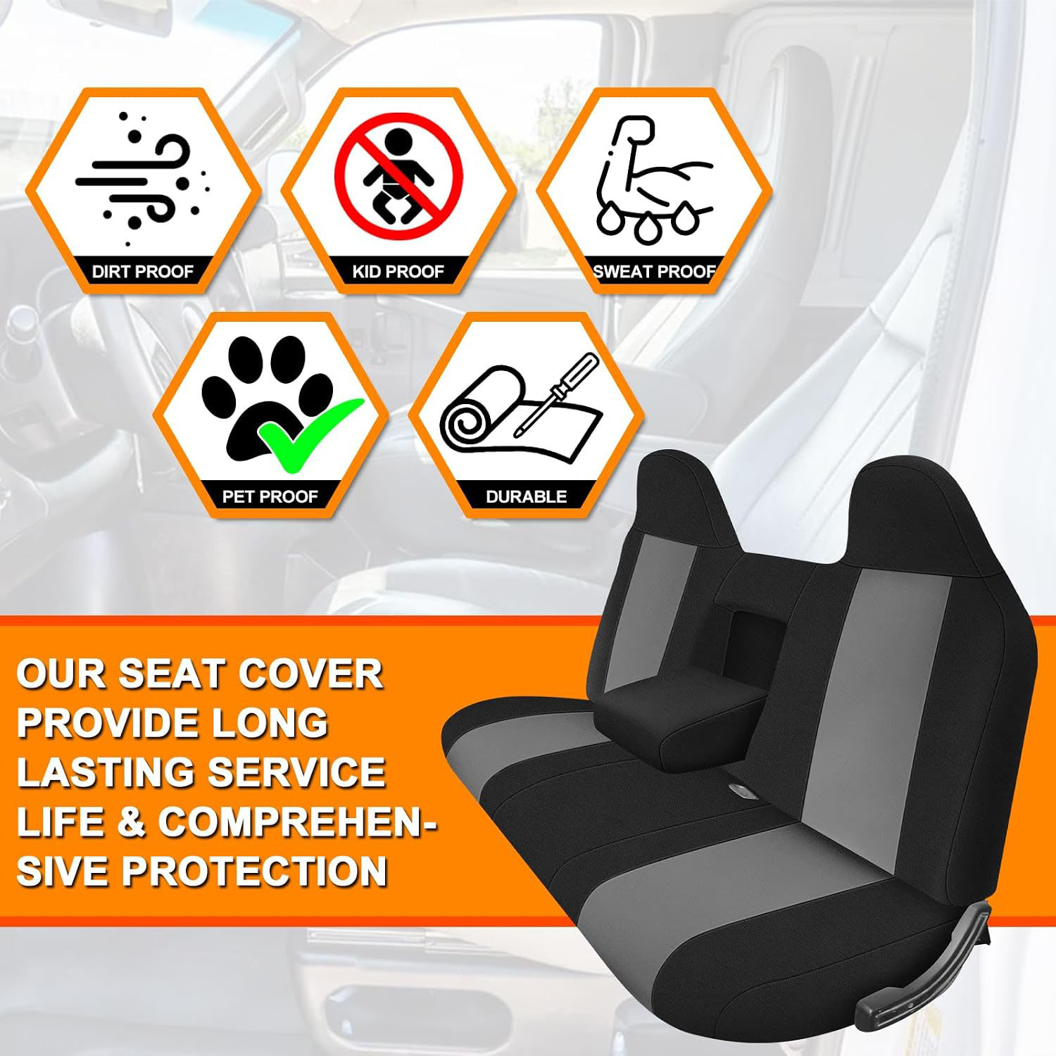 Front Seat Cover for 1993–1998 Ford Truck Regular Cab / XCab / Crew Cab
