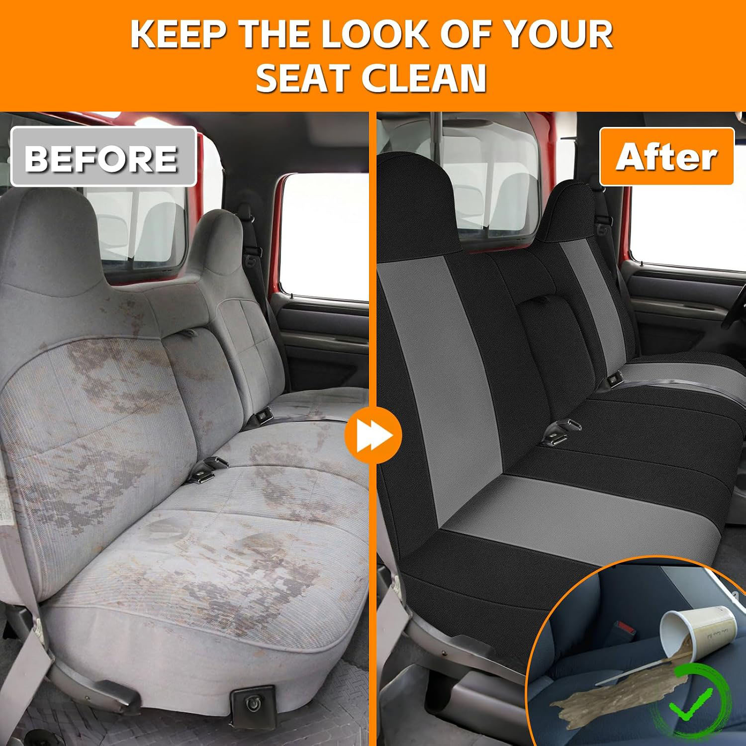 Front Seat Cover for 1993–1998 Ford Truck Regular Cab / XCab / Crew Cab