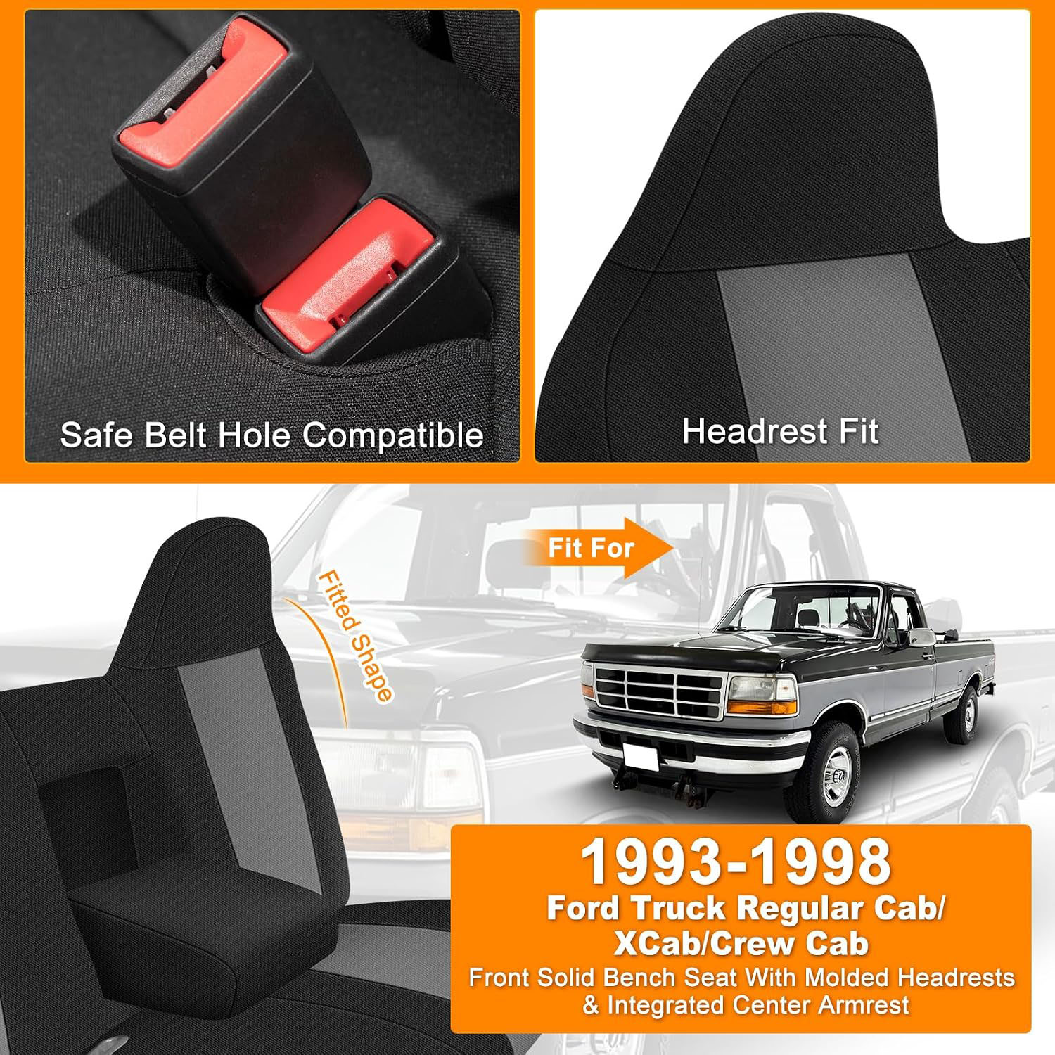 Front Seat Cover for 1993–1998 Ford Truck Regular Cab / XCab / Crew Cab