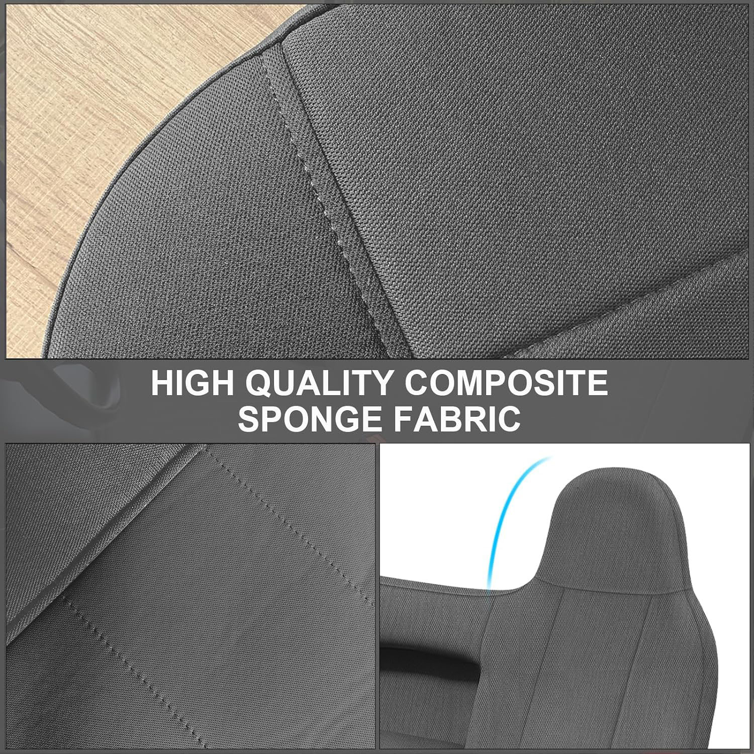 Front Seat Cover for 1993–1998 Ford Truck Regular Cab / XCab / Crew Cab(Gray)