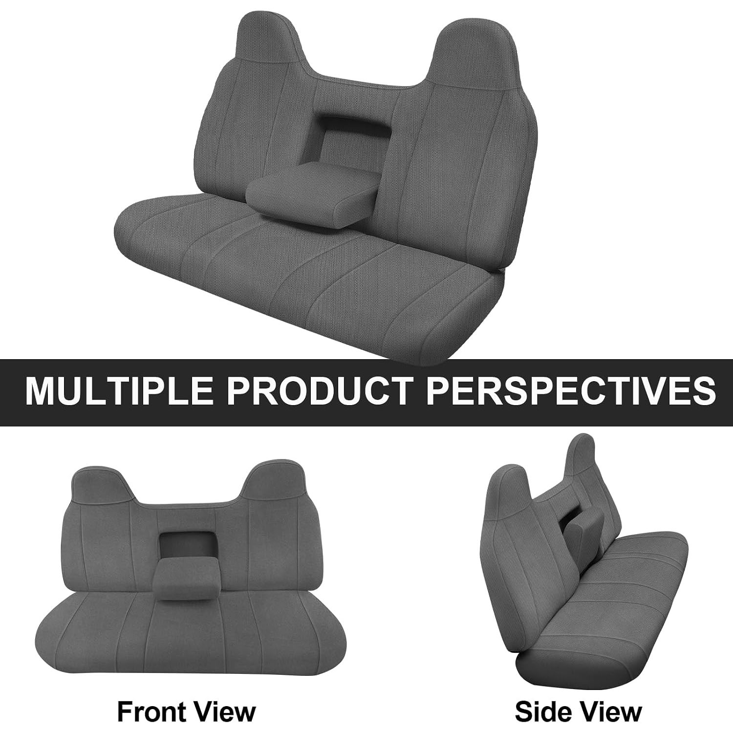 Front Seat Cover for 1993–1998 Ford Truck Regular Cab / XCab / Crew Cab(Gray)