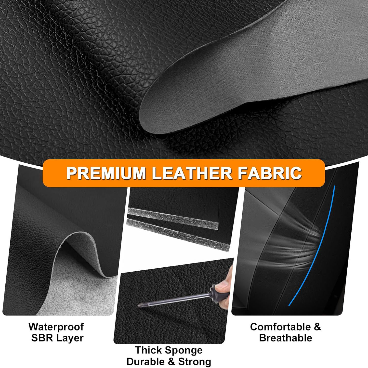 Front Bench Seat Cover for 1995–2010 Ford F-250 F-350 F-450(Black and Charcoal)