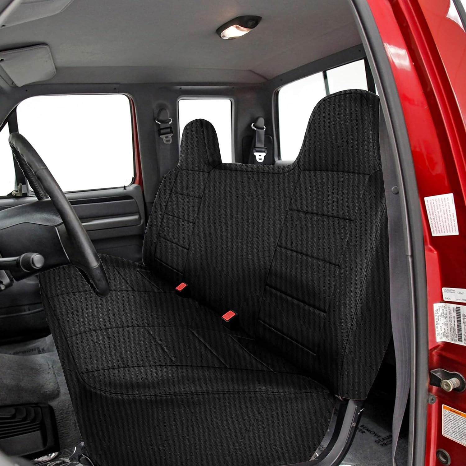 Front Bench Seat Cover for 1992–1998 Ford F150 F250 F350（Black）