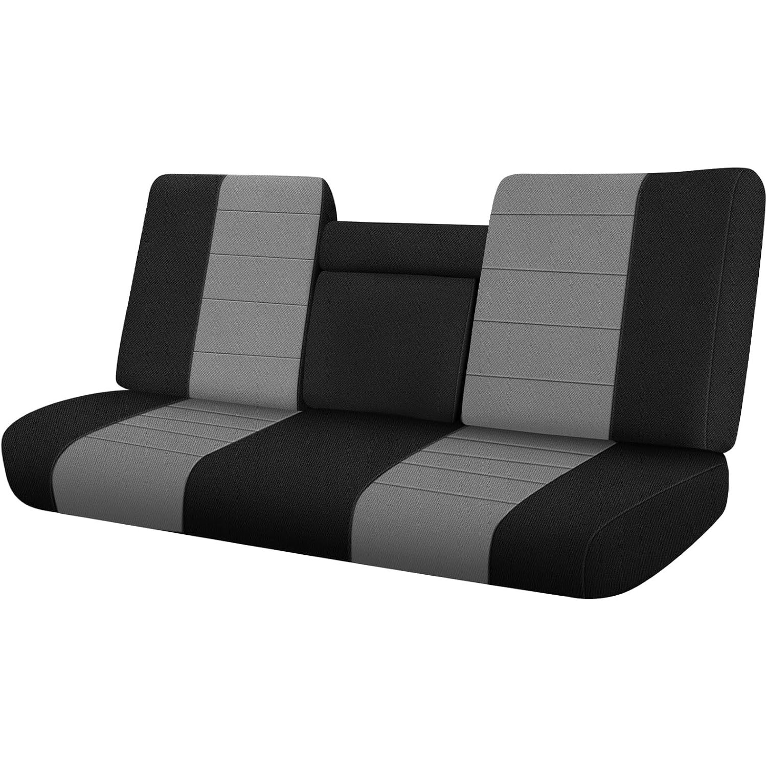 Covelta Front Bench Seat Cover for 1987–1991 Ford F150（Black/Gray）