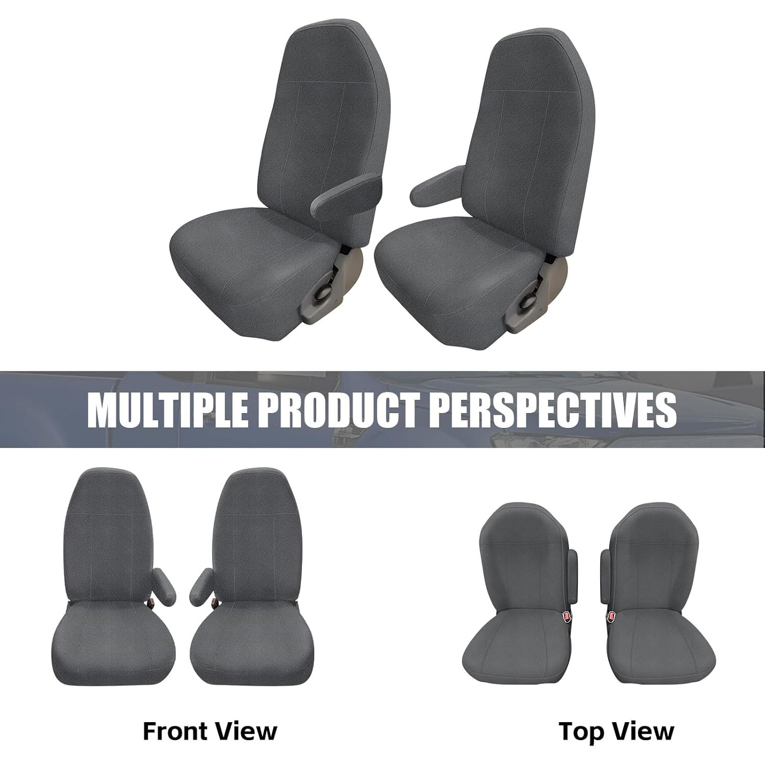 Covelta Front Seat Cover for 1993–2008 Ford E-150 E-250 E-350 E-450 Van(Gray)